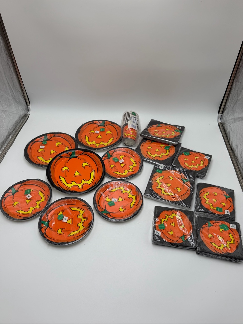 Vintage DesignWare Halloween Pumpkin Party Lot Plates Napkins Cups